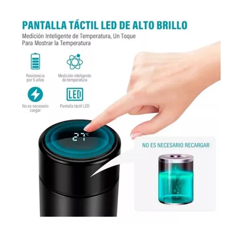 Vaso Termico Portatil Led 500 Ml Celeste/Morado-3