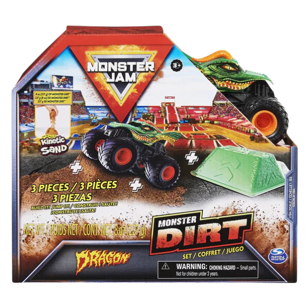 Monster Jam Vehículo Dragone + Kinetic Sand-0