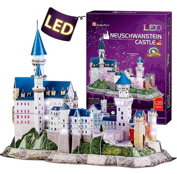 Puzzle Neuschwanstein Castillo Led 128 Piezas-0