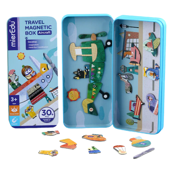 Puzzle Caja Magnética de Viaje Aviones-0