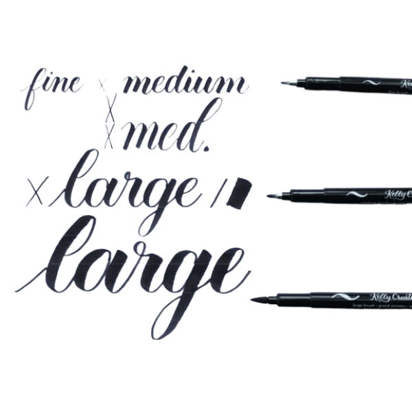 Kelly Creates Plumones Brush Negros C/Punta Pincel 3 Piezas Lettering-3