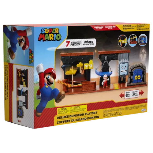 Super Mario Nintendo Playset Deluxe Mazmorra 12 Piezas Jakks