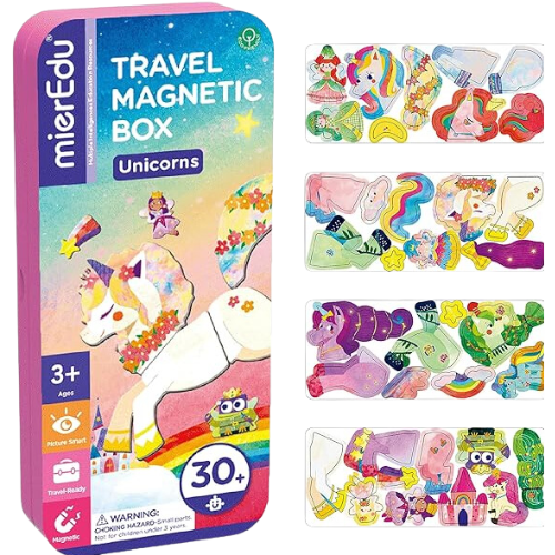 Puzzle Caja Magnética de Viaje Unicornios-1