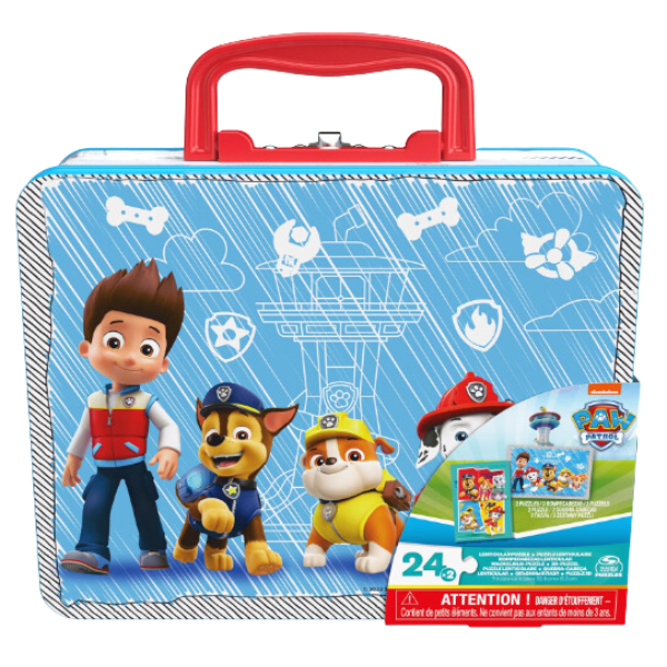 Paw Patrol Lonchera Metálica + 2 Puzzle Lenticular 24 Piezas-0