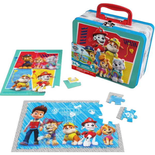 Paw Patrol Lonchera Metálica + 2 Puzzle Lenticular 24 Piezas-1