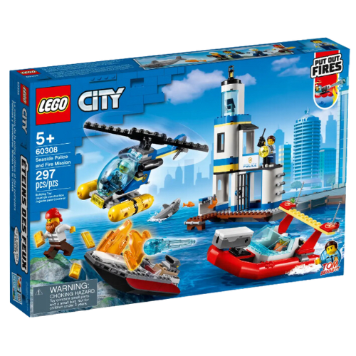 Lego City Policías y Bomberos:Misión en la Costa 297 Piezas 60308-0