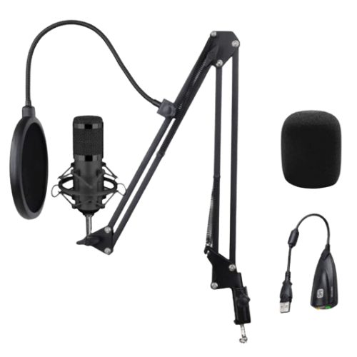 Micrófono Kit Condensador Streaming B8-Pro Studio Negro-0