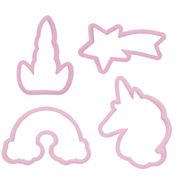 Set 4 Cortadores Moldes de Galletas Fiesta Unicornio-1