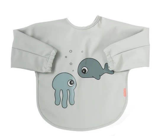 Babero Grande C/Mangas Sea Friends 6-18 Meses Gris-0