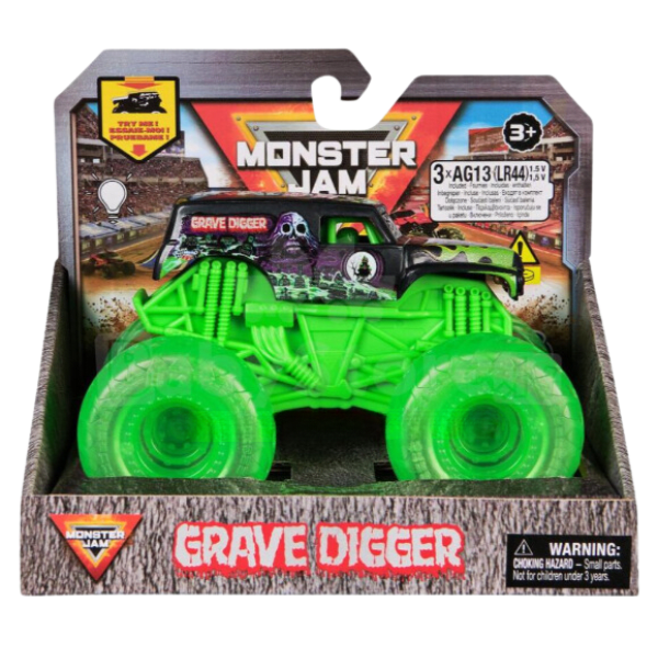 Monster Jam Vehículo Con Luz 1:43 Grave Digger-0