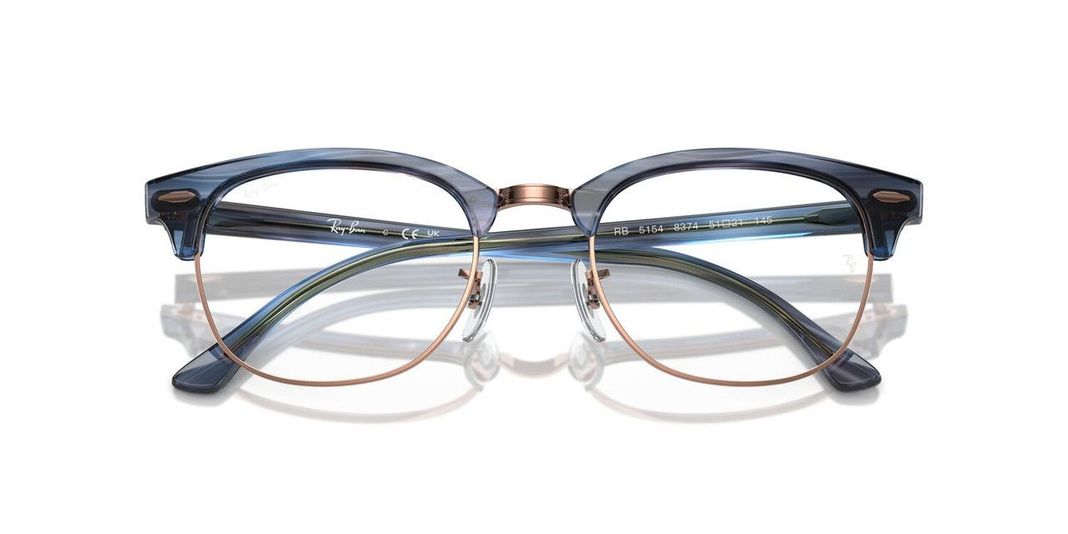 Anteojos Ópticos Ray-Ban RX5154 Clubmaster Azul Unisex-2