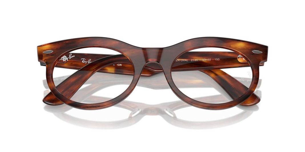 Lentes Ópticos Ray-Ban RX2242V Wayfarer Oval Havana Unisex-4