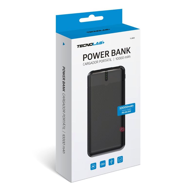 Power Bank 10000mAh 22.5W Carga Rápida Negro - PS-2