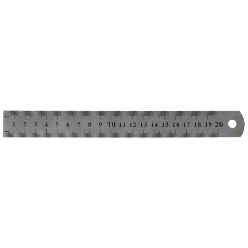 Regla Metalica 20 cm con Funda Protectora PS Gris