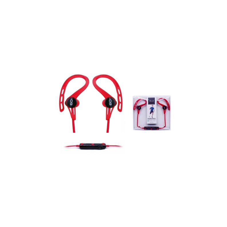 Audífonos Deportivos Bluetooth Cable Plano Color Rojo - PuntoStore-1