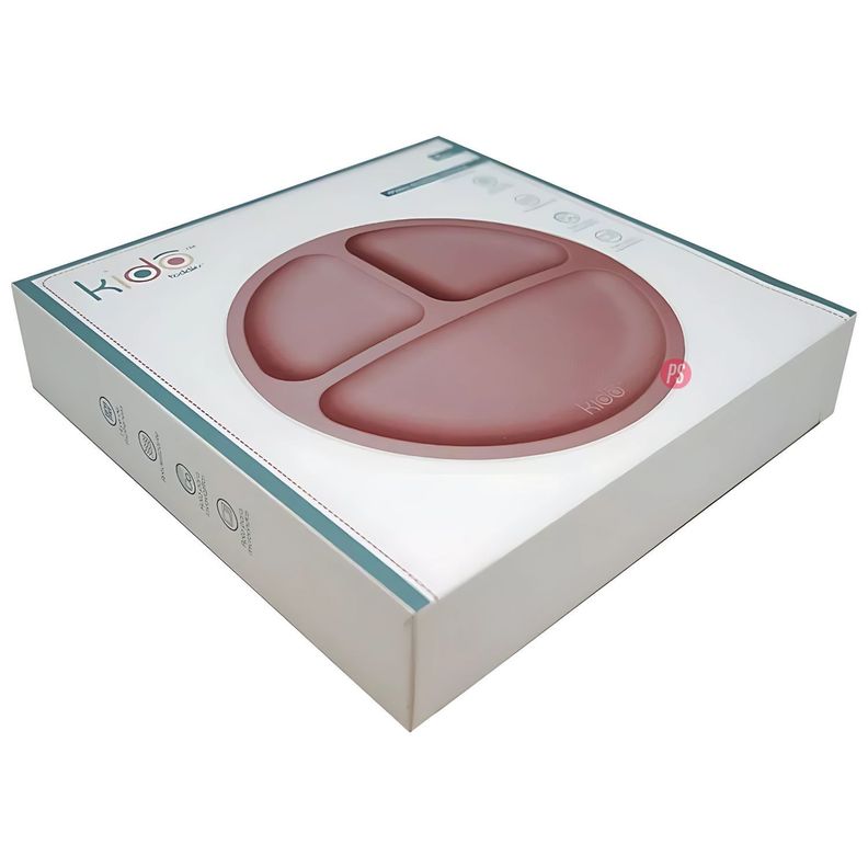 Plato Silicona Bebe Kido Ventosa y 3 Divisiones Colores - PS-3