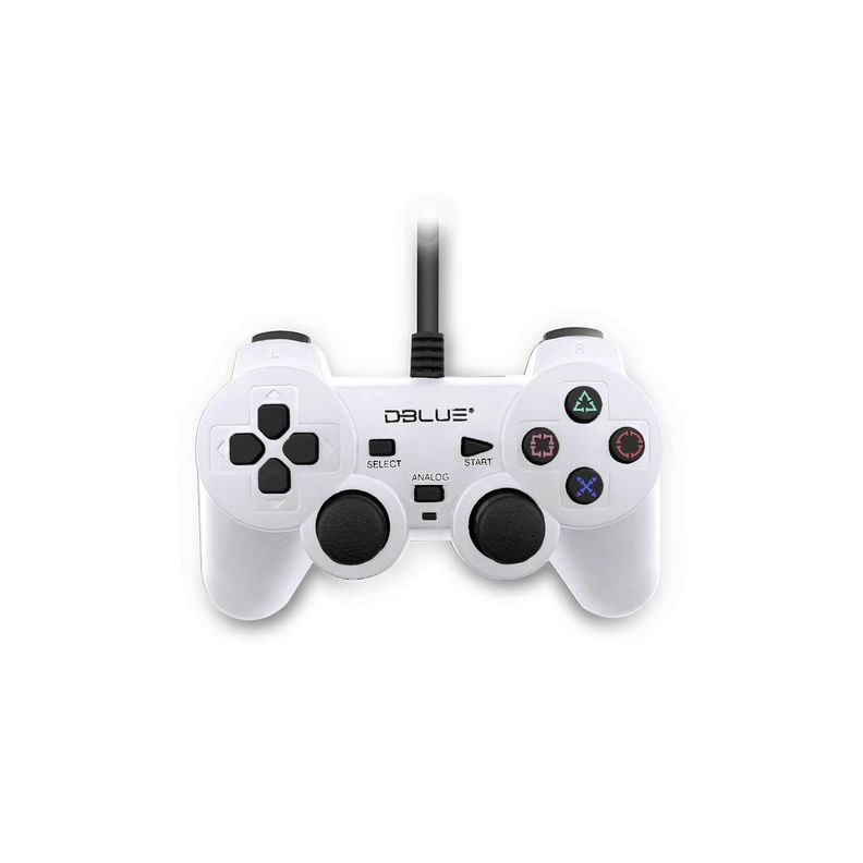 Joystick Usb Pc Con Vibración Color Blanco - Ps-0