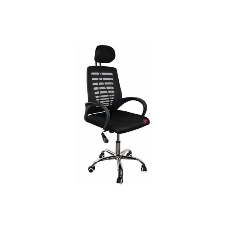 Silla De Oficina Con Apoya brazos Color Negro - PS-1
