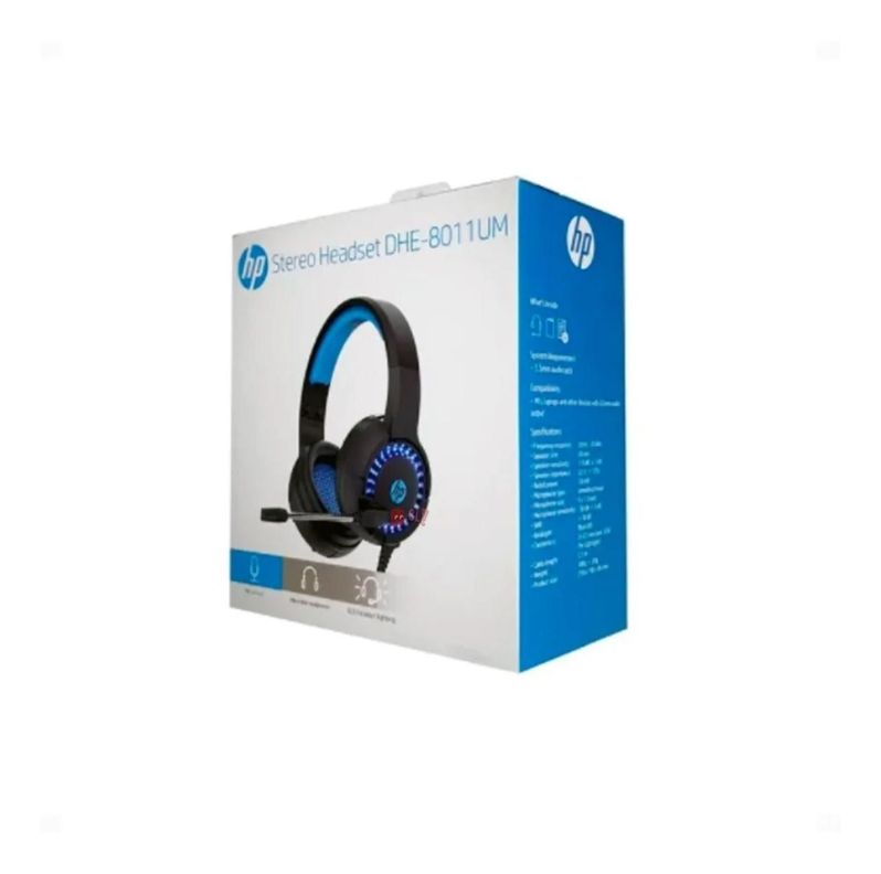 Audífonos Gamer Hp Dhe-8011 Iluminación Led Azul - Ps-2
