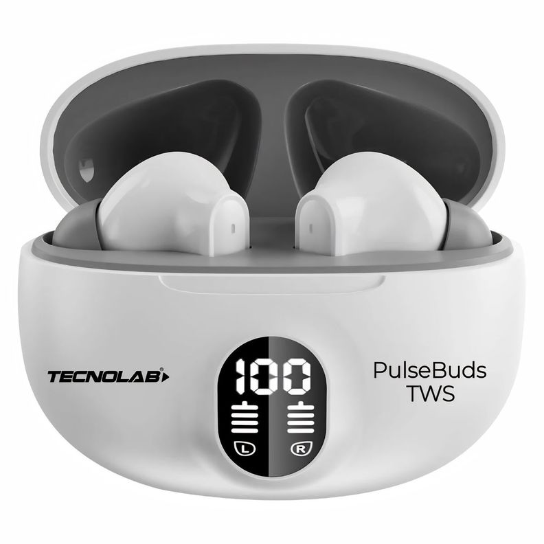 Audifonos TWS Bluetooth Touch USB C Visor LED Gris PS