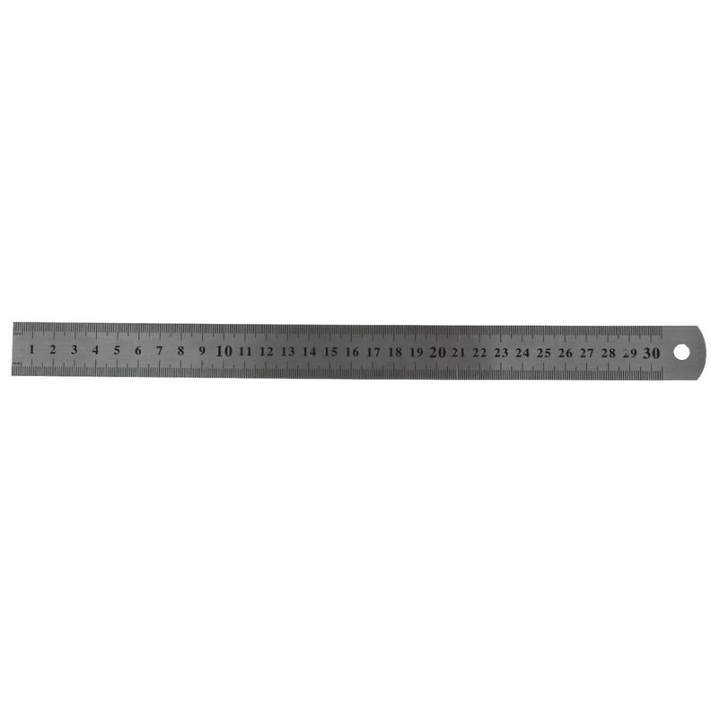 Regla Metalica 30 cm con Funda Protectora PS Gris