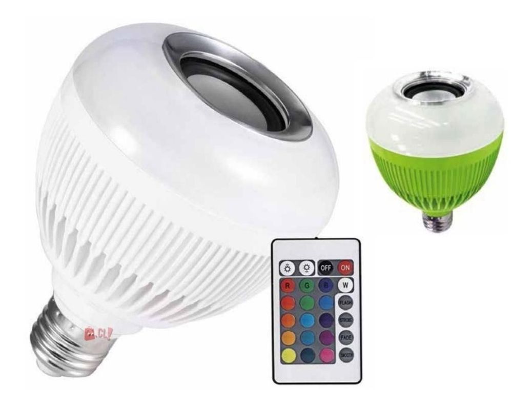 Ampolleta Led Con Parlante Bluetooth 3w Soquete Verde - Ps-1