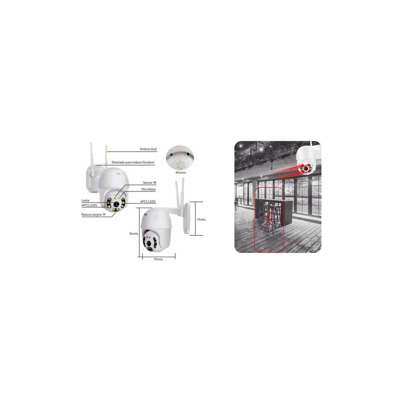 Cámara Ip Ptz De Seguridad Full Hd Wifi Para Exterior - Puntostore-1