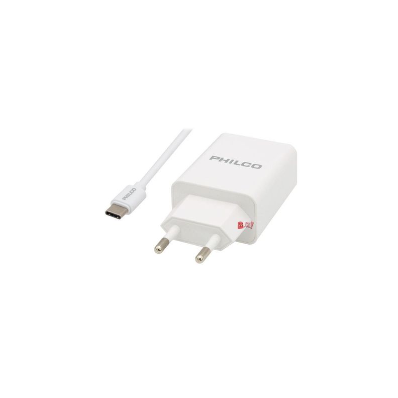 Cargador Doble Usb Carga Rápida + Cable Tipo C Blanco - PuntoStore-2