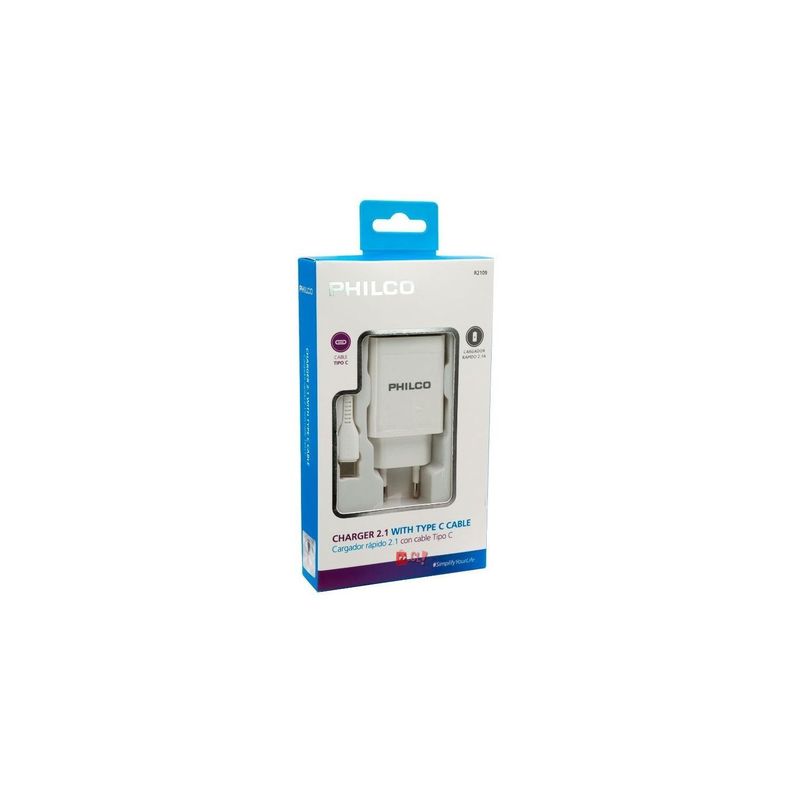 Cargador Doble Usb Carga Rápida + Cable Tipo C Blanco - PuntoStore-3
