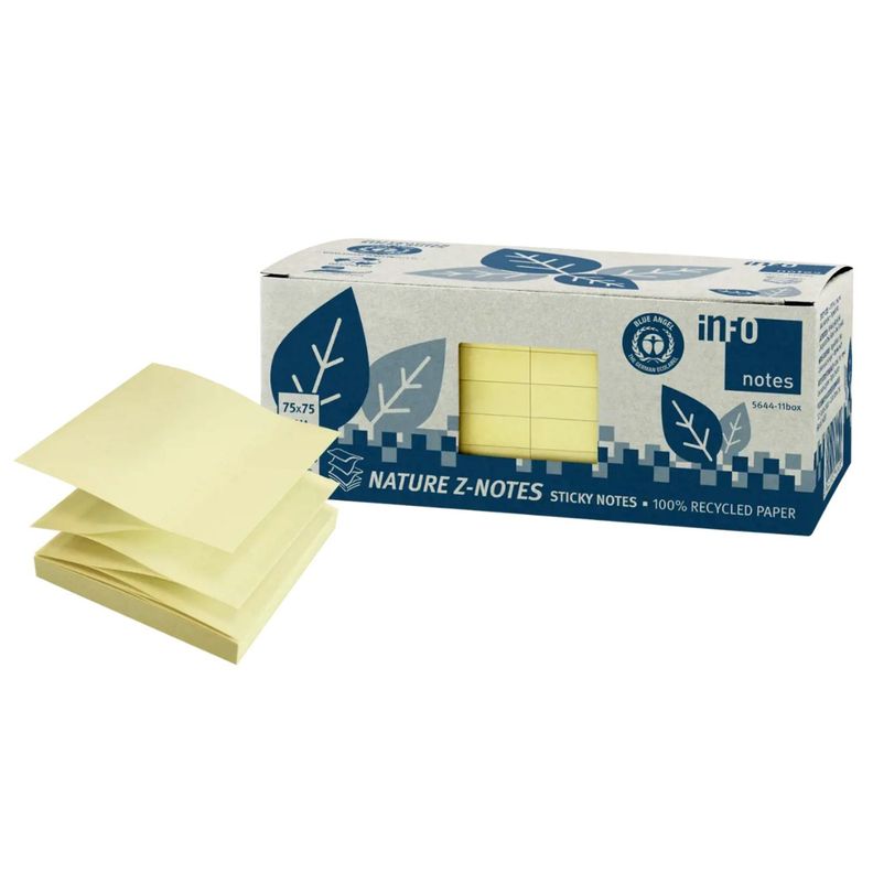 Pack 12 Notas Adhesivas Amarillo 75x75mm Info Notes - PS-0
