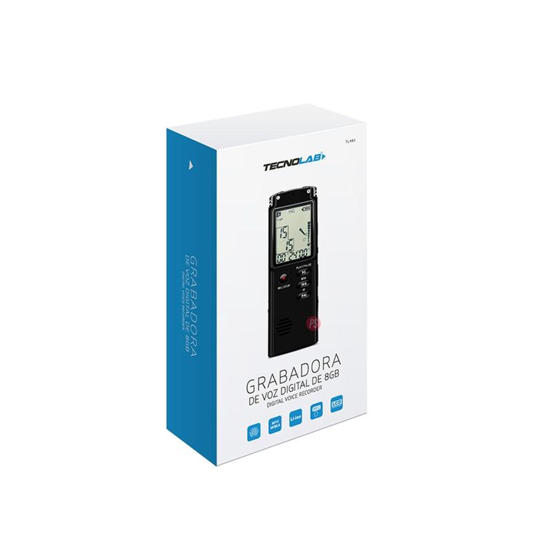 Grabadora Voz Digital Usb Recargable Memoria 8gb - Ps-3