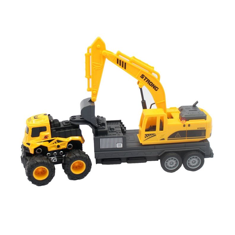 Camión De Juguete Remolque a Fricción con Excavadora - PS-1