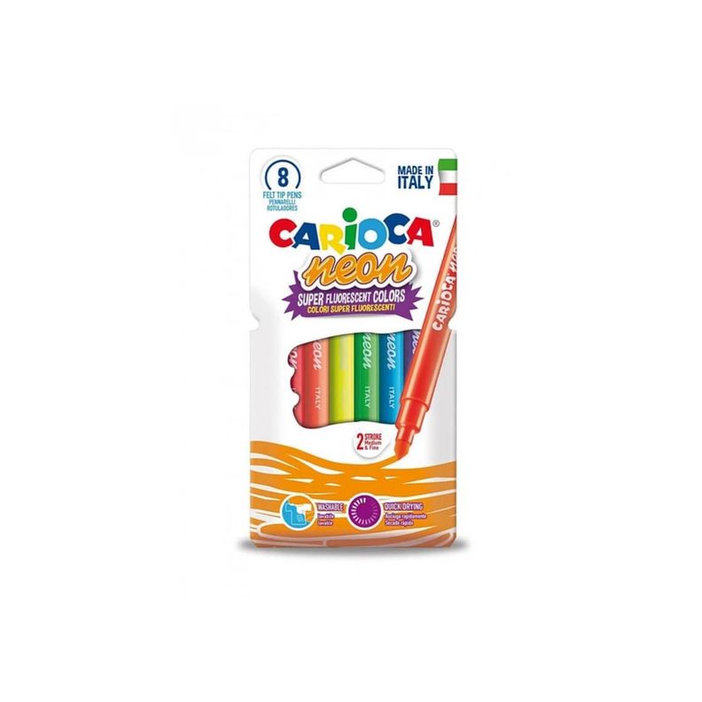 Plumones Neón Caja 8 Colores Carioca - PS-0
