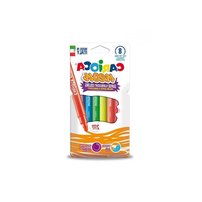 Plumones Neón Caja 8 Colores Carioca - PS-1