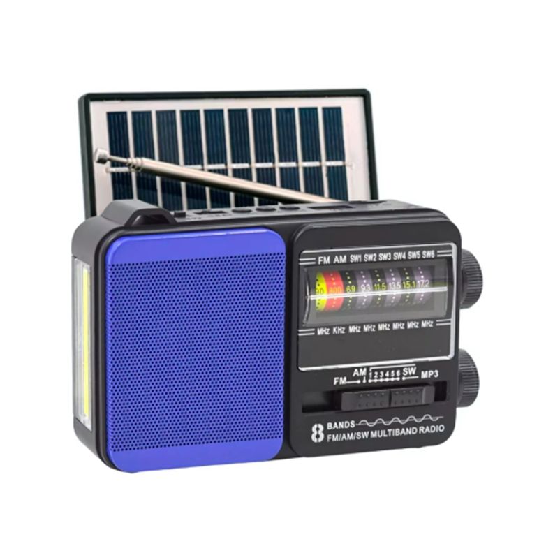 Radio Portatil Solar AMFMSW LED 5W Colores - PS Azul