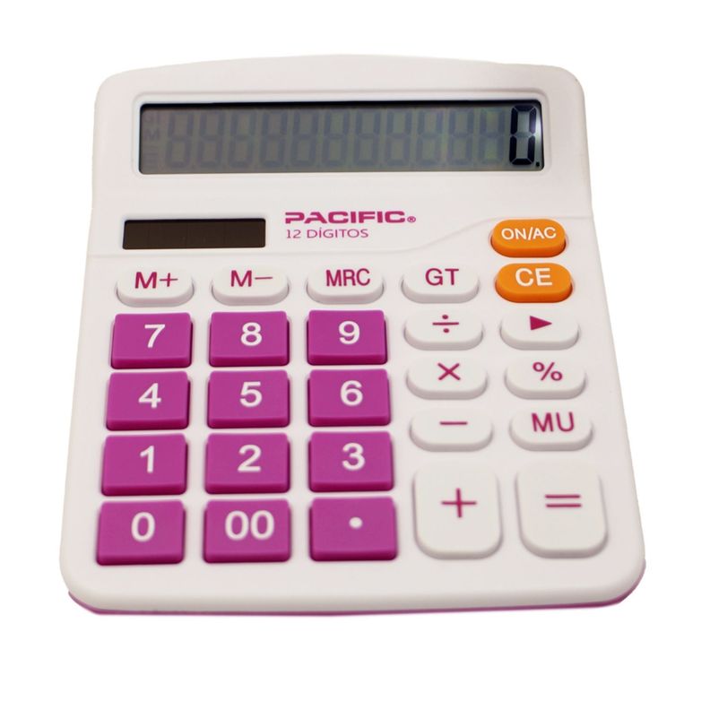 Calculadora Electronica Pantalla Lcd De 12 Digitos Rosa - PS