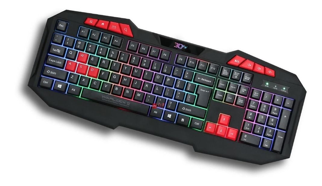 Teclado Gamer Pc Usb Iluminación Rgb Warlock 2 - Ps-1