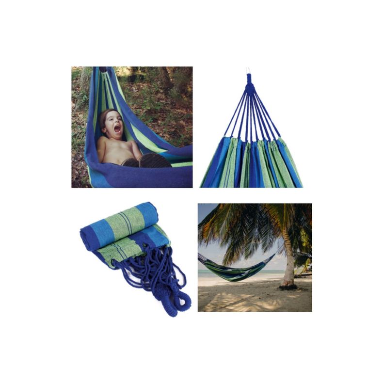 Hamaca De 180x150cms De Algodón Con Diseño Color Azul - PuntoStore-1