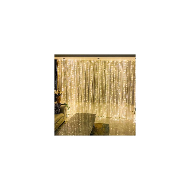Guirnalda Cortina Luz Led 2mts Cálida Blanca - Puntostore-2