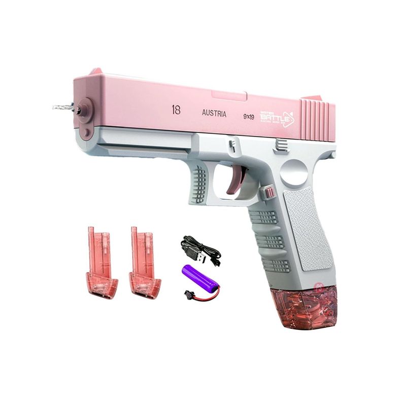 Pistola De Agua Recargable Rosado Con Lanzamiento Continuo - PS-1