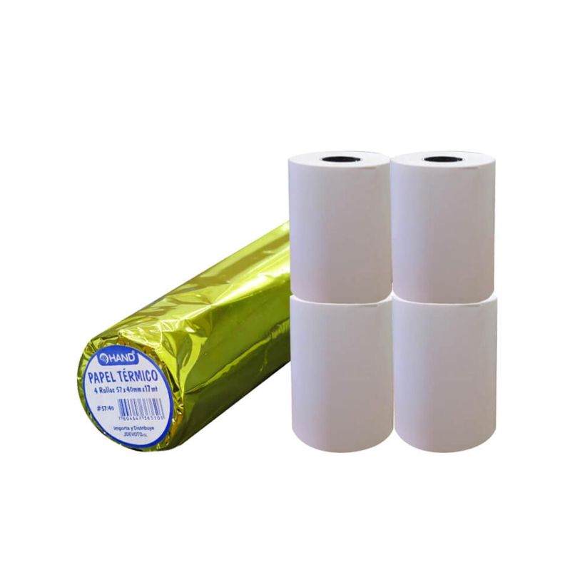 4 Rollos Papel Térmico 57×40mm 17mts Hand - PS-0