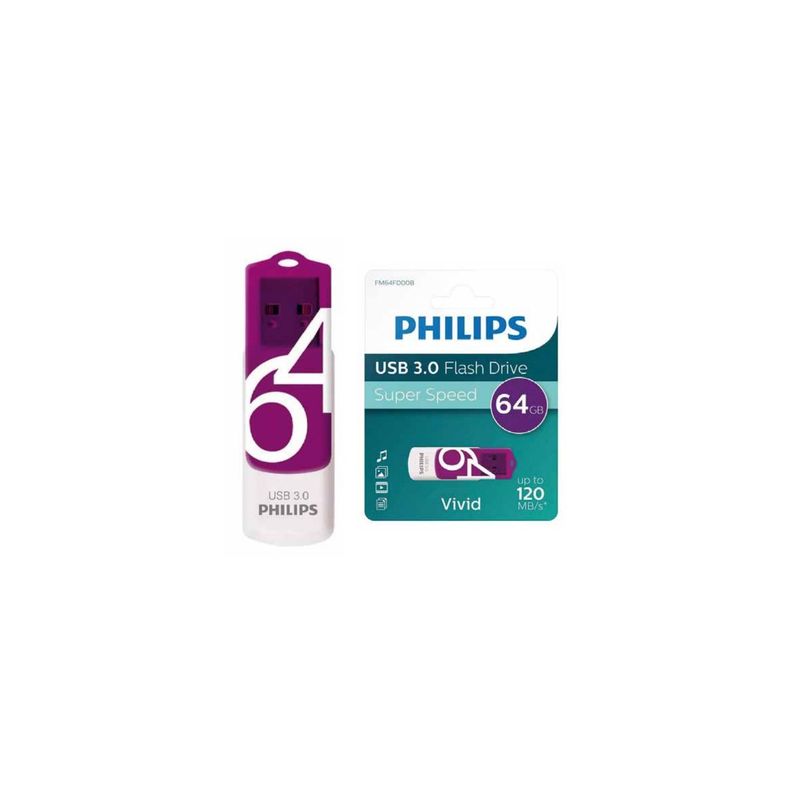 Pendrive 64Gb Philips Vivid 3.0 - Puntostore-1