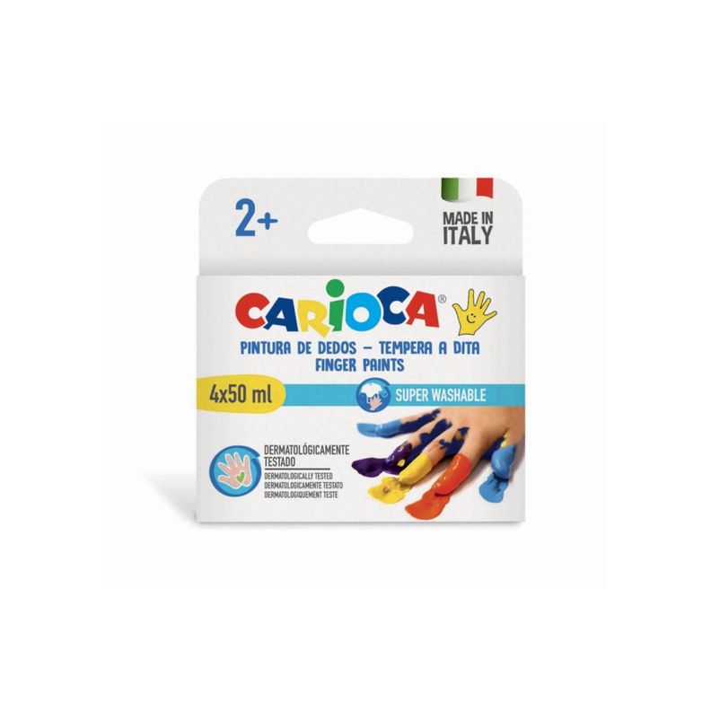 Temperas Para Pintar Con Dedos 4 Colores Carioca - PS-0