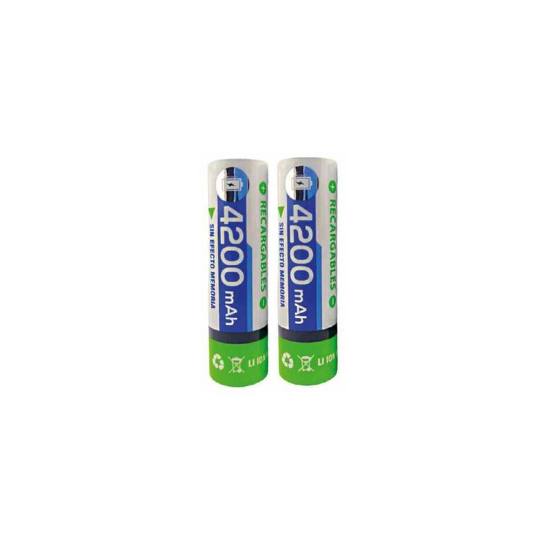 Pack De 2 Pilas 18650 Recargables 4200mah - PuntoStore-0