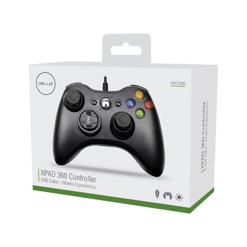Joystick Xbox 360 Cable Usb Vibración Blanco - Puntostore-1