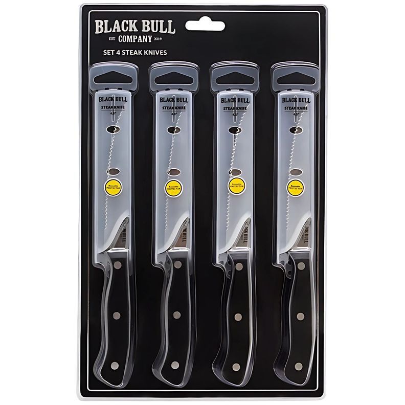 Set 4 Cuchillos Steak Corte Y Estilo Premium Black Bull - PS-0