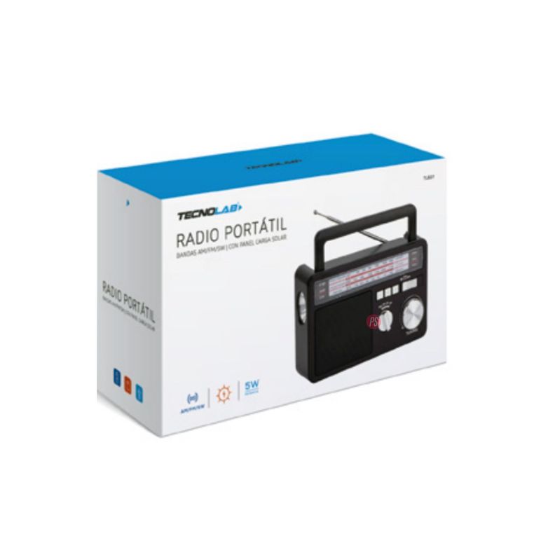 Radio AM/FM/SW Con Panel Solar, USB Y Linterna LED - PS-2