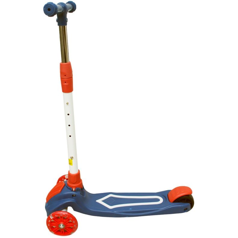 Scooter Plegable Azul Con Rojo de 4 Ruedas Iluminadas - PS-0