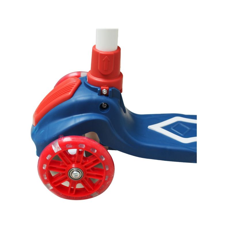 Scooter Plegable Azul Con Rojo de 4 Ruedas Iluminadas - PS-1