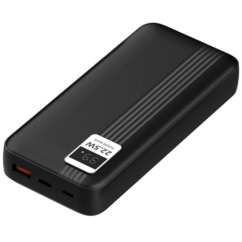 Power Bank 20000mAh 22.5W + 2 Cables Incluidos Negro - PS-0